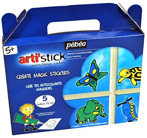 Pebeo arti'stick Starter Kit Windowcolour 5x75ml++ - Me Books Store