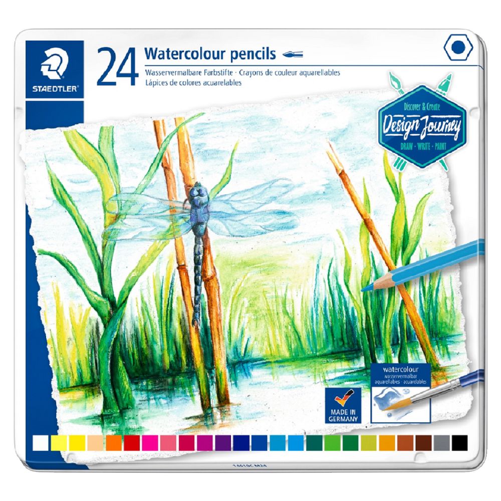 Staedtler Watercolour Pencils-in Metal Tin 24 colour - Me Books Store
