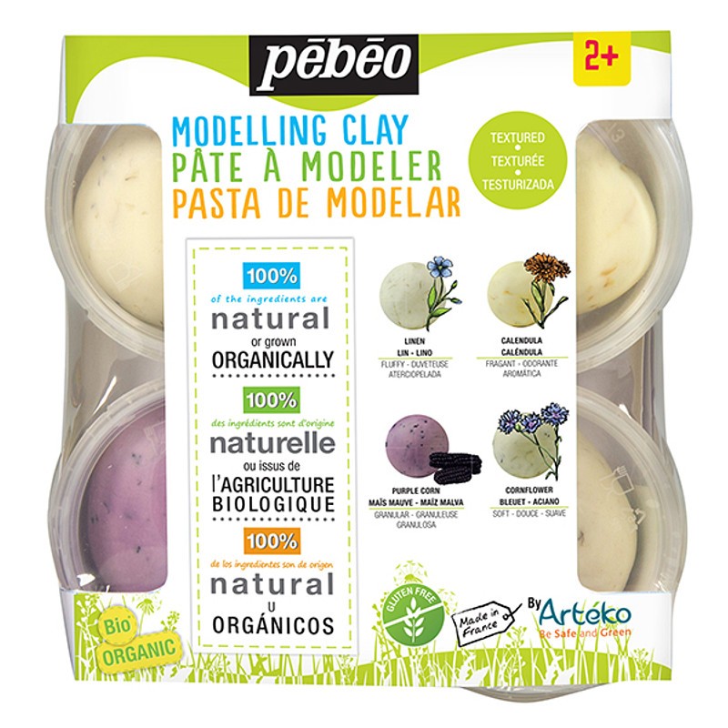 PEBEO Modelling Clay Textured Clay Discover Set of 4 - Me Books Store