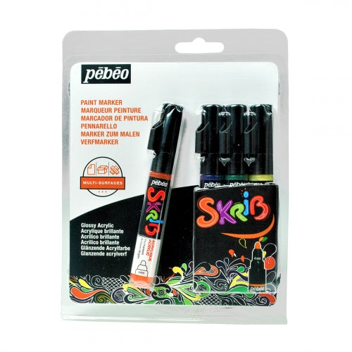 Pebeo Skrib Acrylic Markers Set of 4-Grafitti - Me Books Store