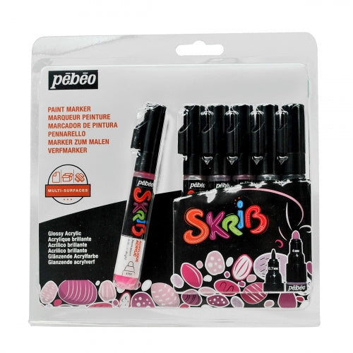 Pebeo Skrib Acrylic Markers Set of 6-Sugard Almond - Me Books Store